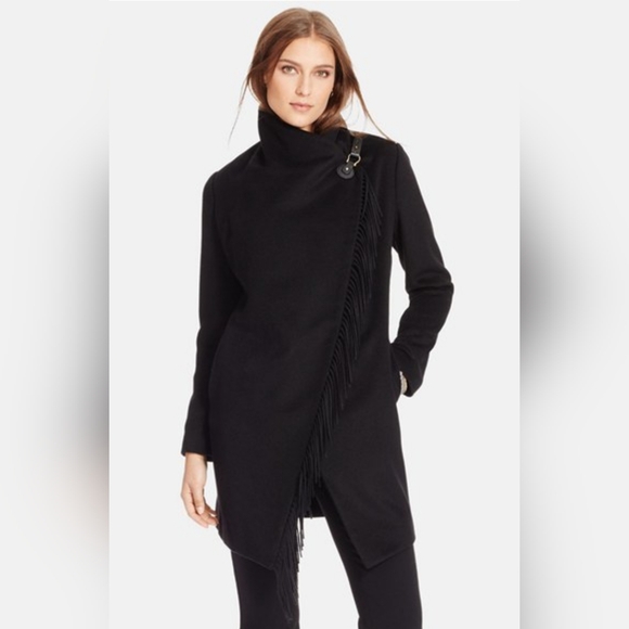Lauren Ralph Lauren Buckled Asymmetric Wool Blend Jacket NWOT - Picture 1 of 5
